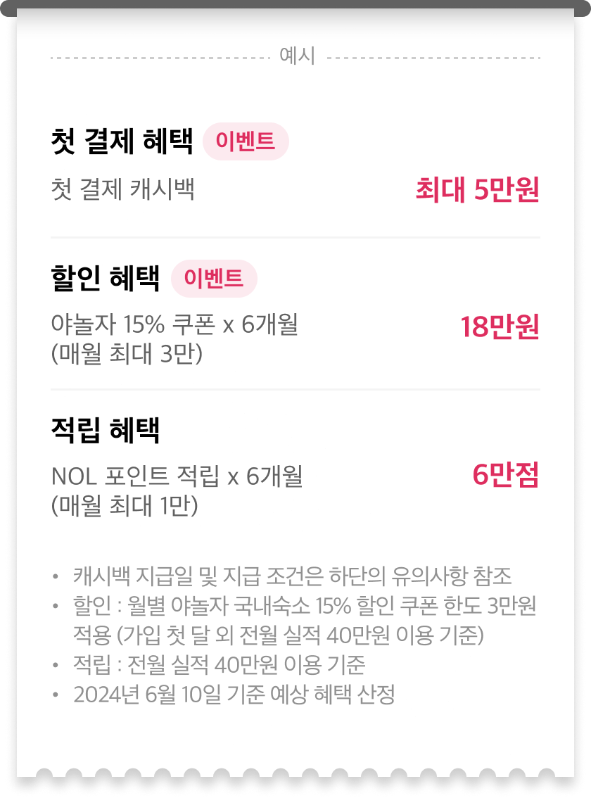 놀수록 놀라운 혜택 NOL 카드