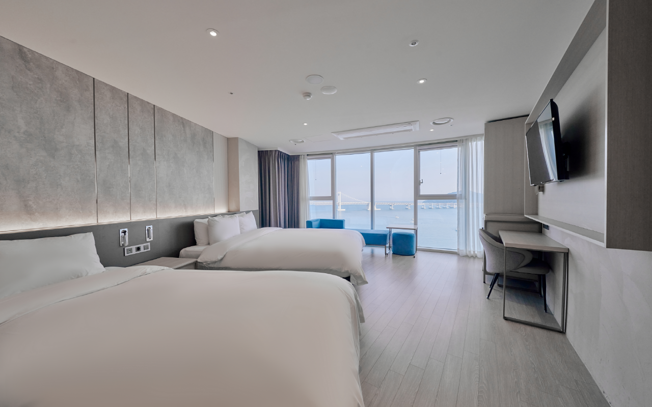 오션브릿지 패밀리 트윈ㅣ더블+싱글(인피니티풀PKG, 13시 무료 레이트 체크아웃 제공)