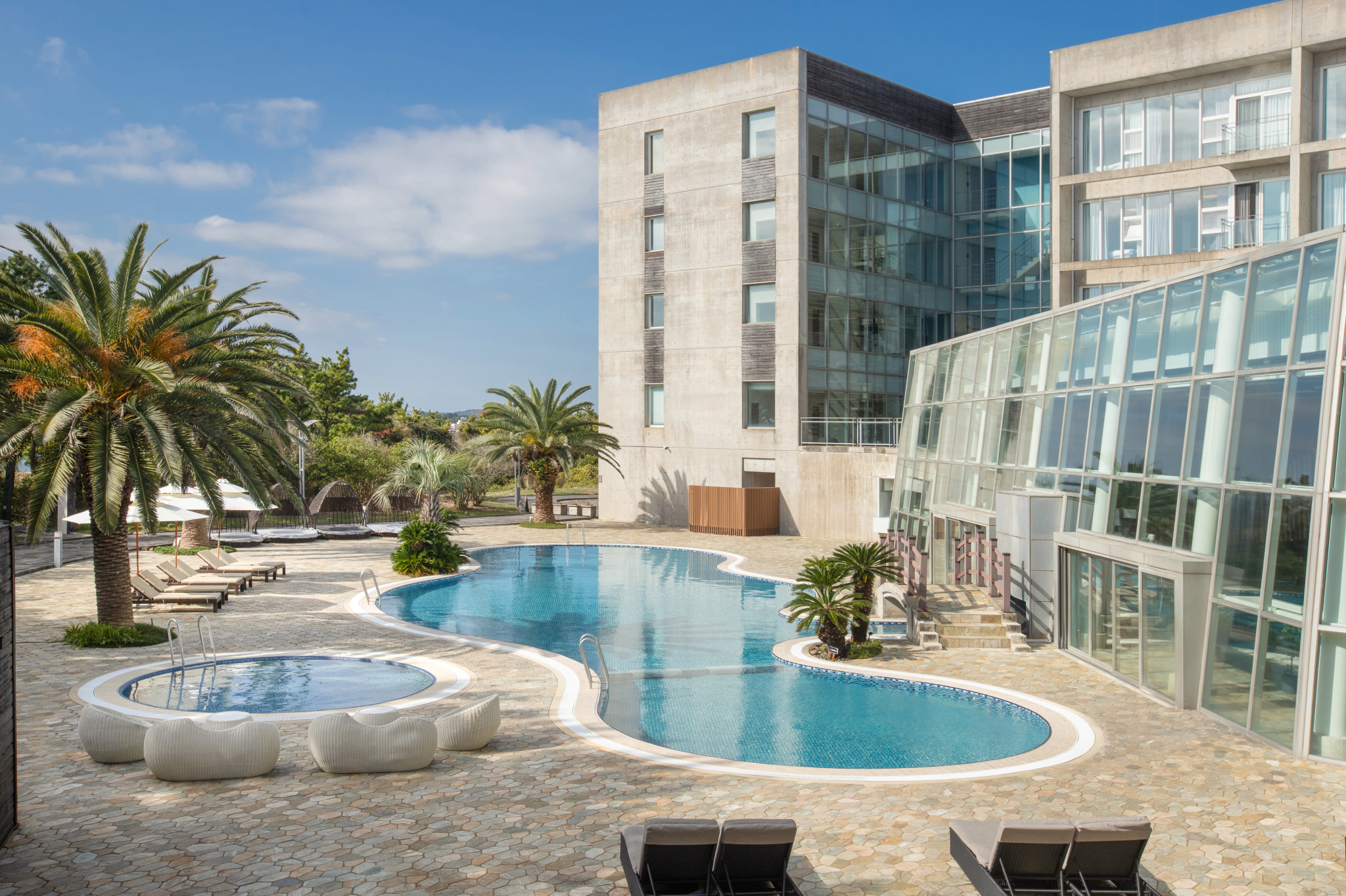 Outdoor swimming pool at Phoenix Island Jeju